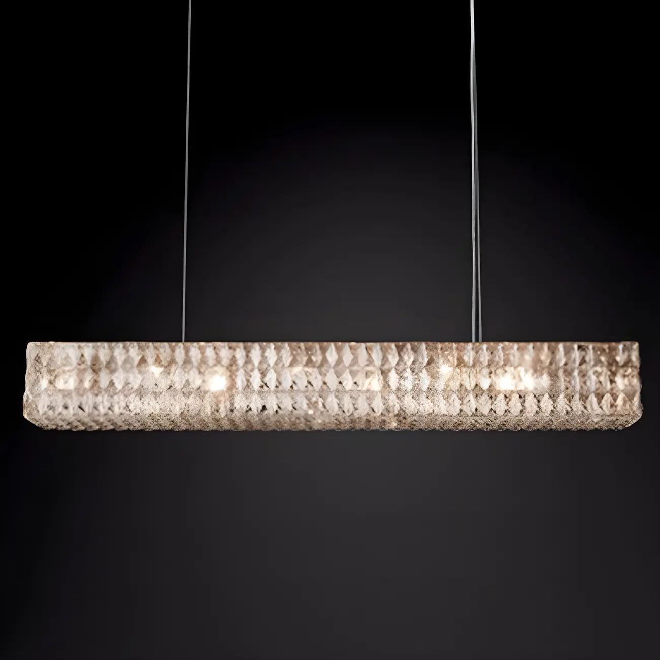 Modern Clear Crystal Rectangular Pendant Light