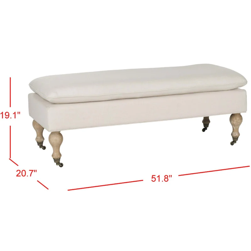 Pillowtop Grey/ Sage Bench - 0 - 52 W x 21 D x 19 H