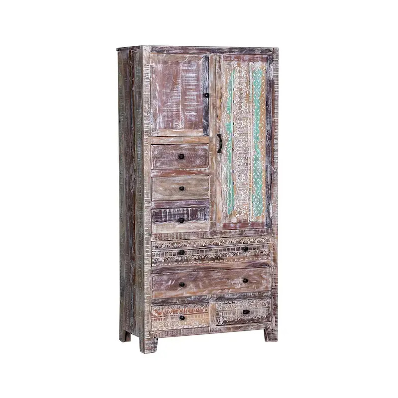Maadze Solid Wood Freestanding Wardrobe Cabinet - N/A