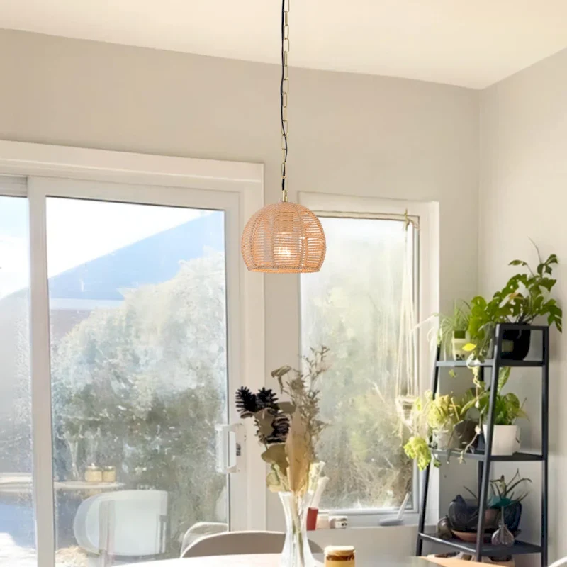 Maxax 1 - Light Single Globe Pendant with Paper Accents - N/A