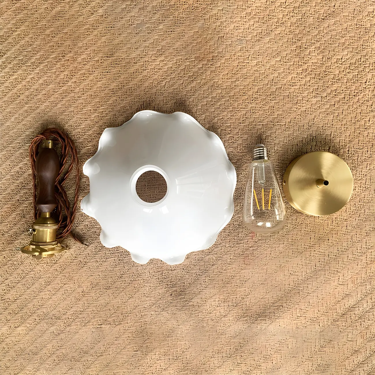 Modern Gold Accent Glass Flower Pendant Light