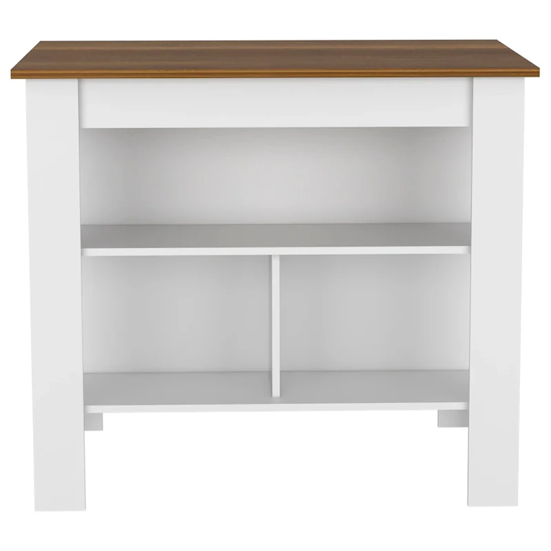 3-Shelf Wooden Casual Kitchen Island