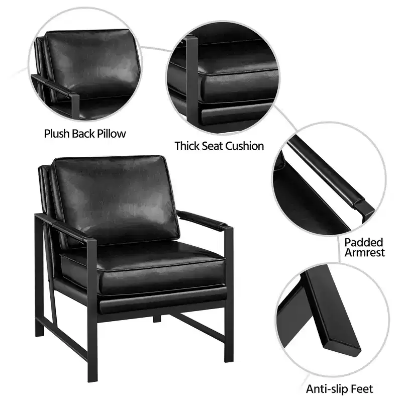 Yaheetech Retro Upholstered Accent Chair Arm Chair