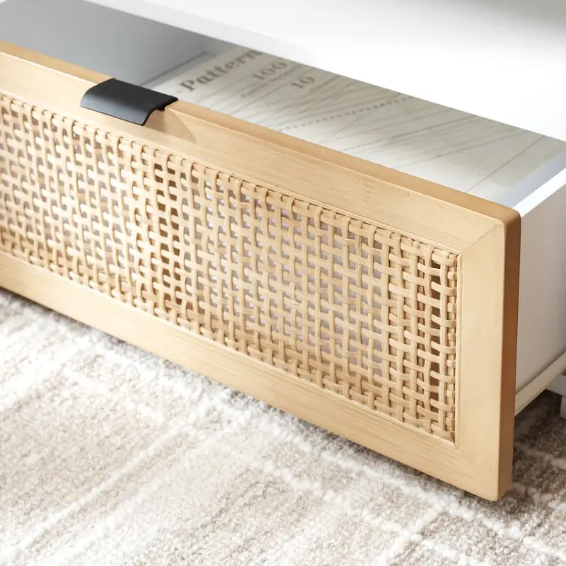 SAFAVIEH Kaitlyn 2-Drawer 1-Shelf Entertainment Media Stand (Fits Up To 55  Flatscreen TV) - 48Wx16Dx17H