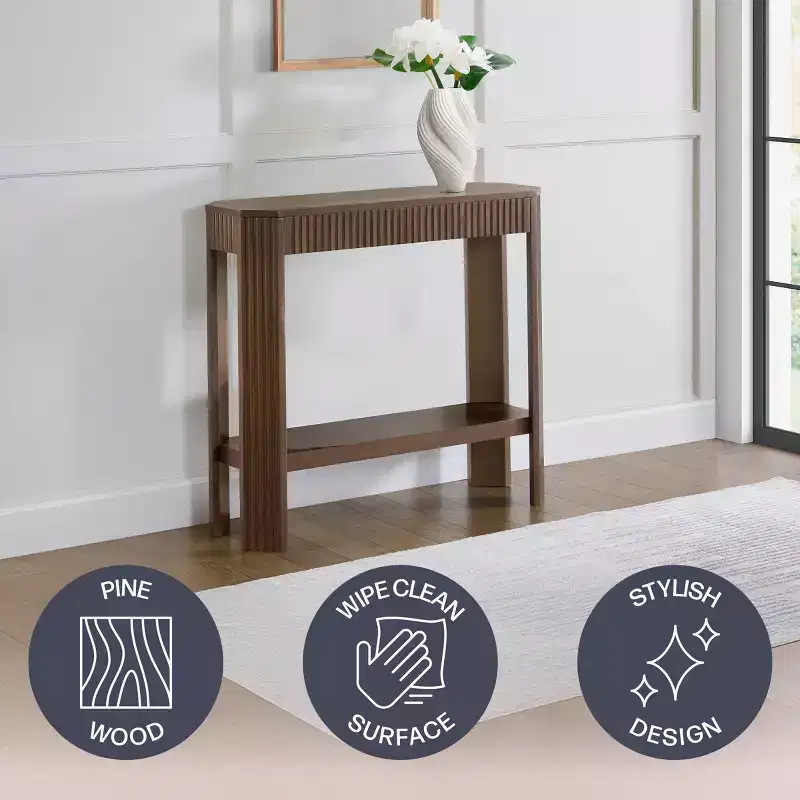 Fluted Solid Wood Console Table 36
