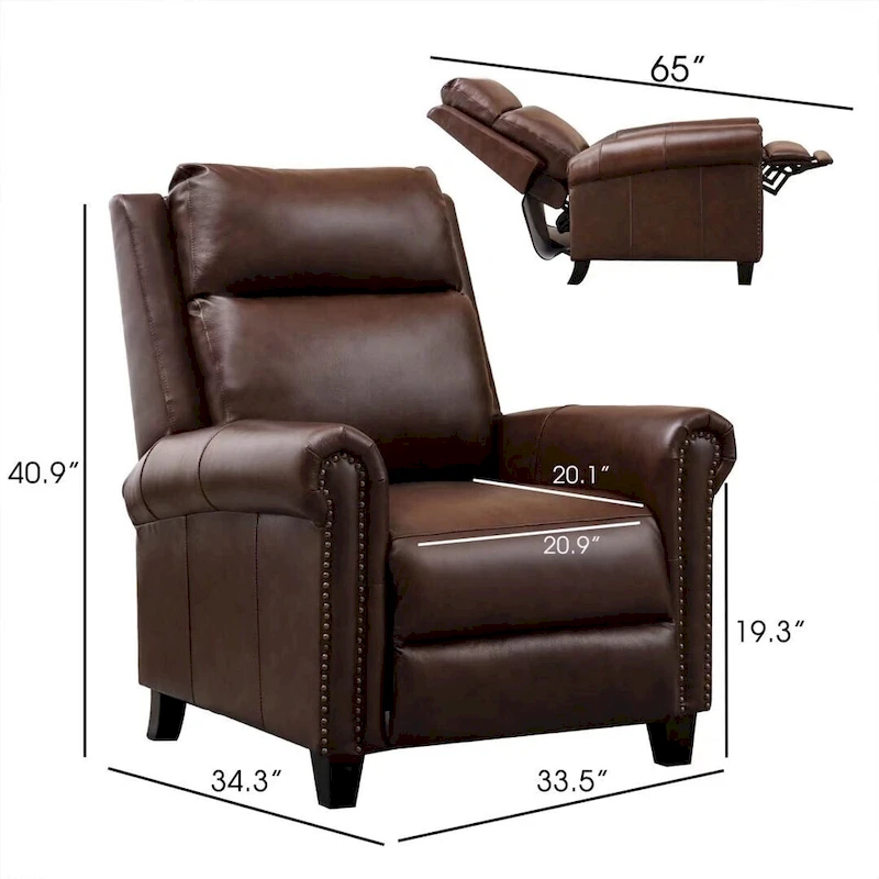 Ebello Genuine Leather Pushback Club Recliner Chair