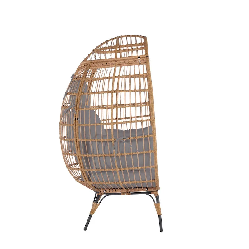 Steel Frame Wicker Egg Chair Max 440lb Capacity