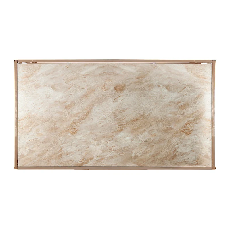 Rectangular Geometric Faux Marble Coffee Table