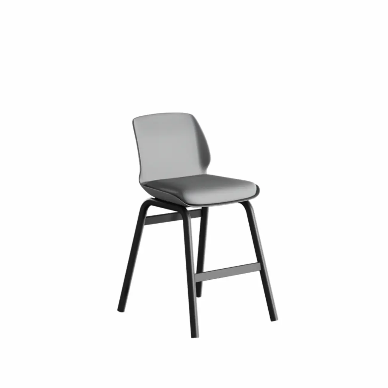 Minimalist Metal Upholstered Short Counter Height Bar Stool