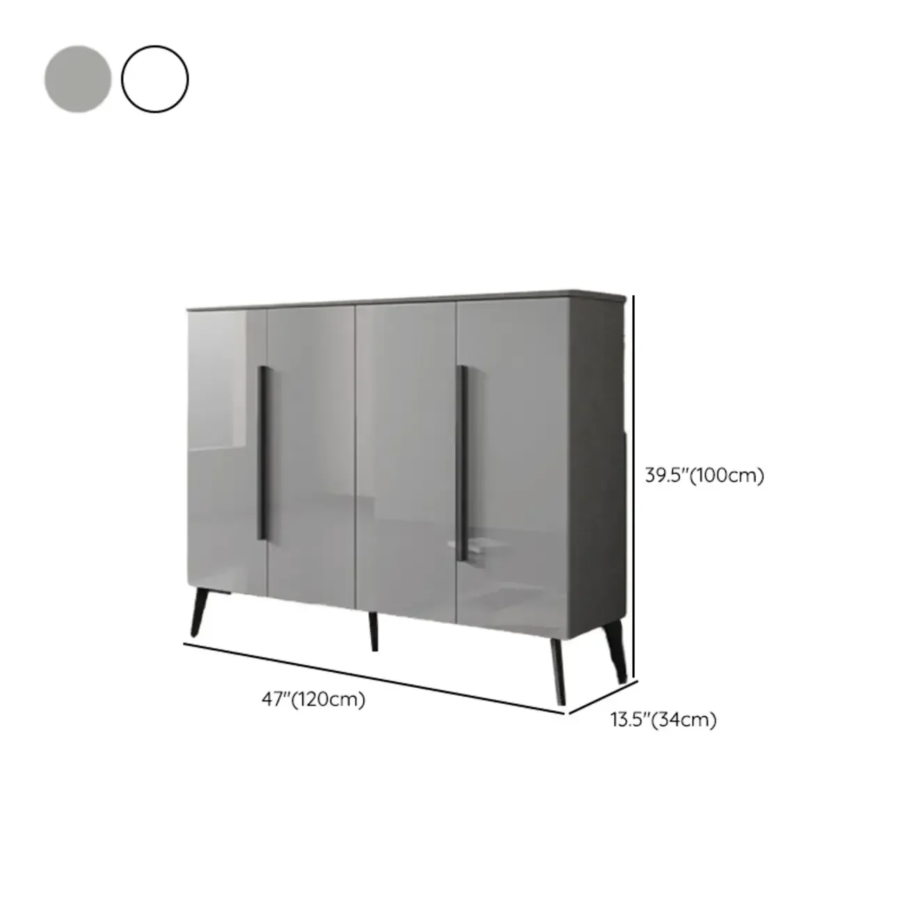 Trendy Gray-White Wooden Shoe Cabinet with Display Top