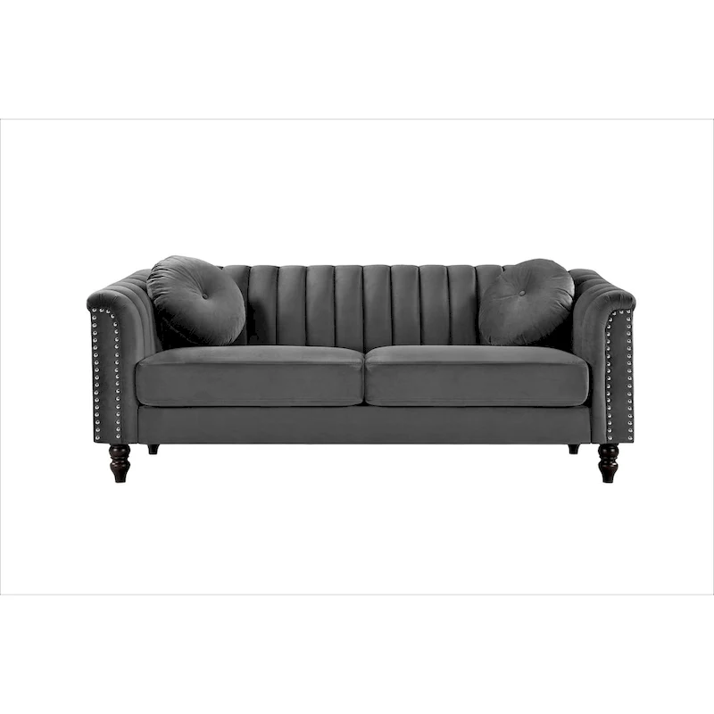 Hills Tufted Back Nailhead 75.2  Sofa