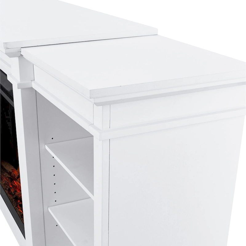 Eliot 81 Grand TV Stand Electric Fireplace in White by Real Flame