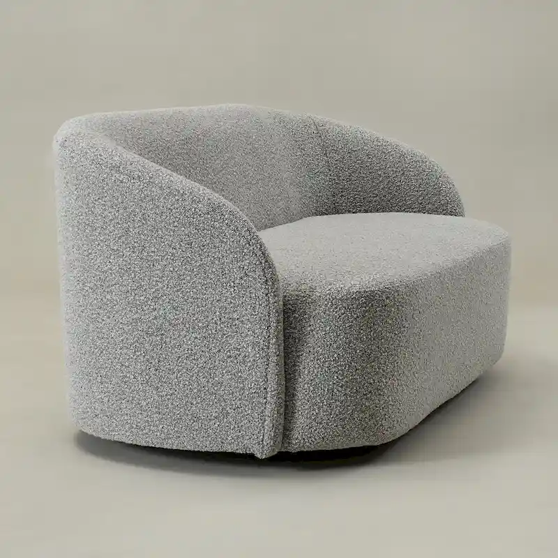 KINWELL Sherpa Upholstered Loveseat Boucle Sofa Couch, 68W