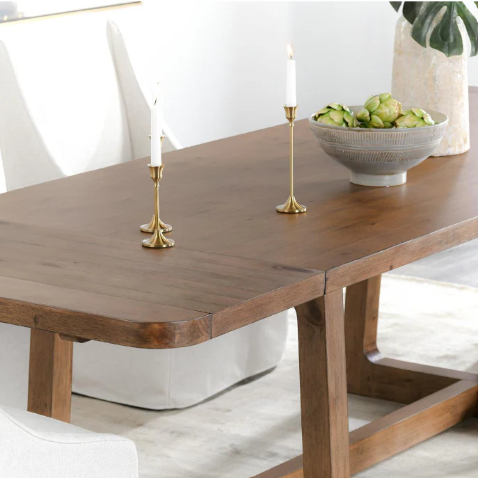 Lyra Pine Wood 80-110 Ext Dining Table Smoke Brown