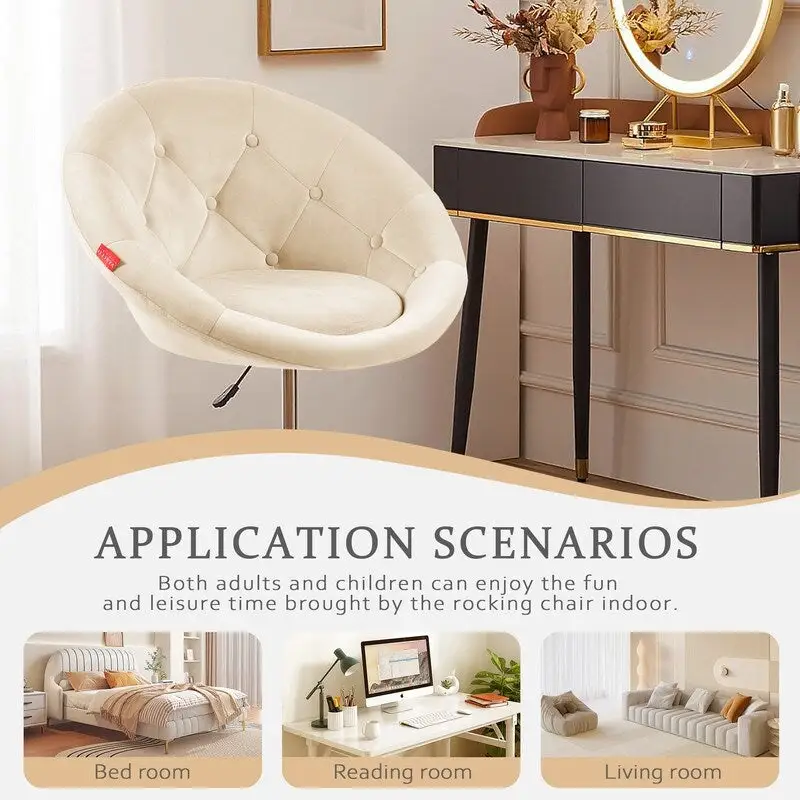 VANITII Accent Chair Swivel Vanity Chair Office Desk Chair Modern Height Adjustable Pink/Grey/White