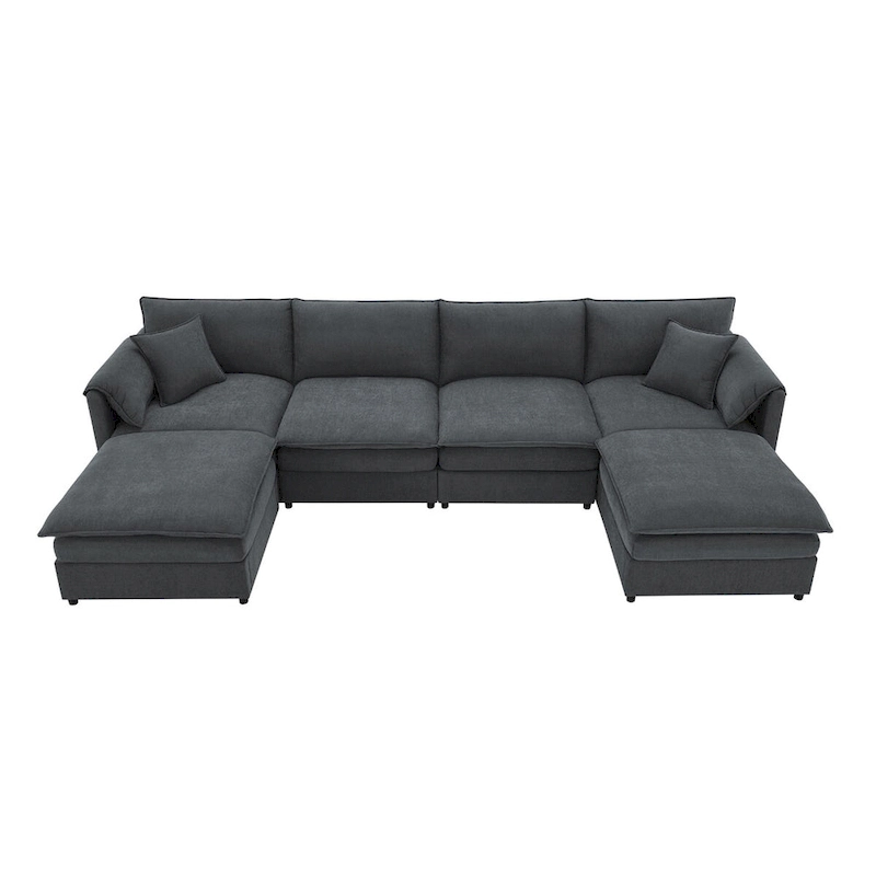 134*66 Chenille Modular Sectional Sofa