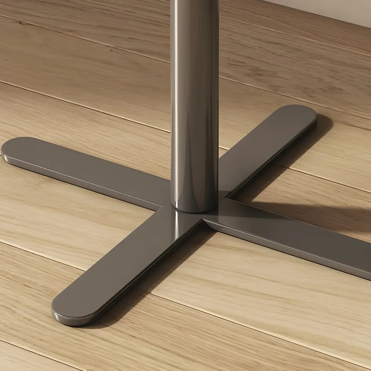 Modern Beige Faux Leather Round Metal Cross Drawer Nightstand