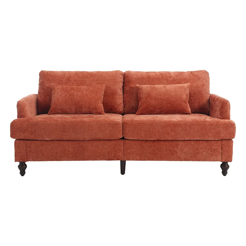 Modern Chenille Fabric Loveseat, 2-Seat Upholstered Loveseat Sofa