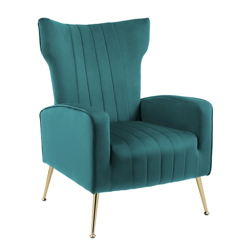 Upholstered Wingback Accent Chair - 26.4 W x 37.8 H x 32.6 D