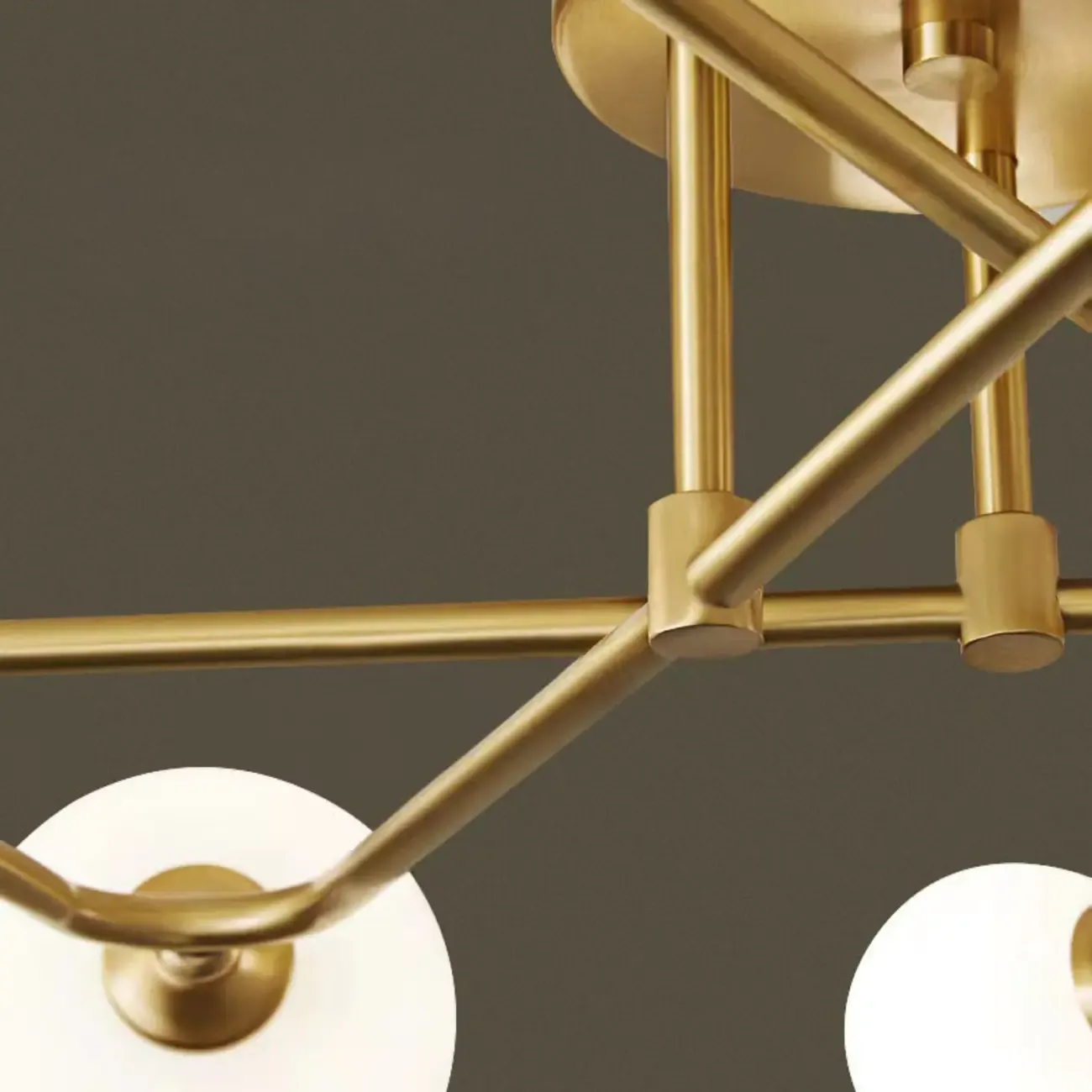 Modern Large Gold Glass Globe Semi Flush Ceiling Lights