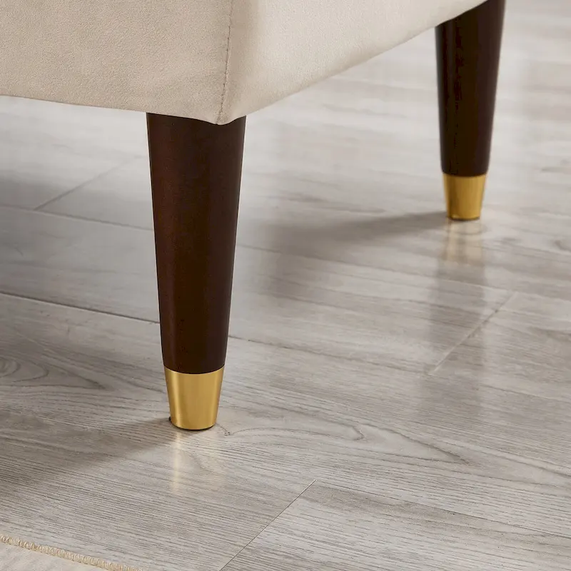 Modern Chaise Lounge Chair Velvet Upholstery