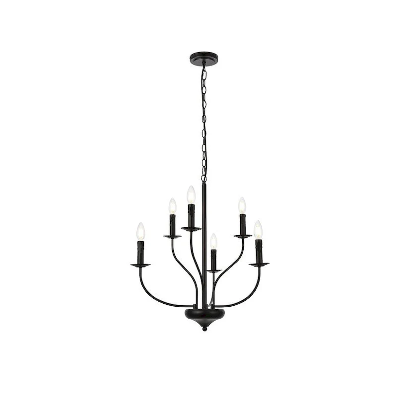 Wylda 6 Light Pendant in black - 24 Inch