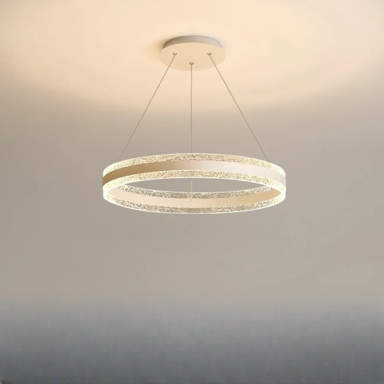 Modern LED Gold Circular Metal Chandelier