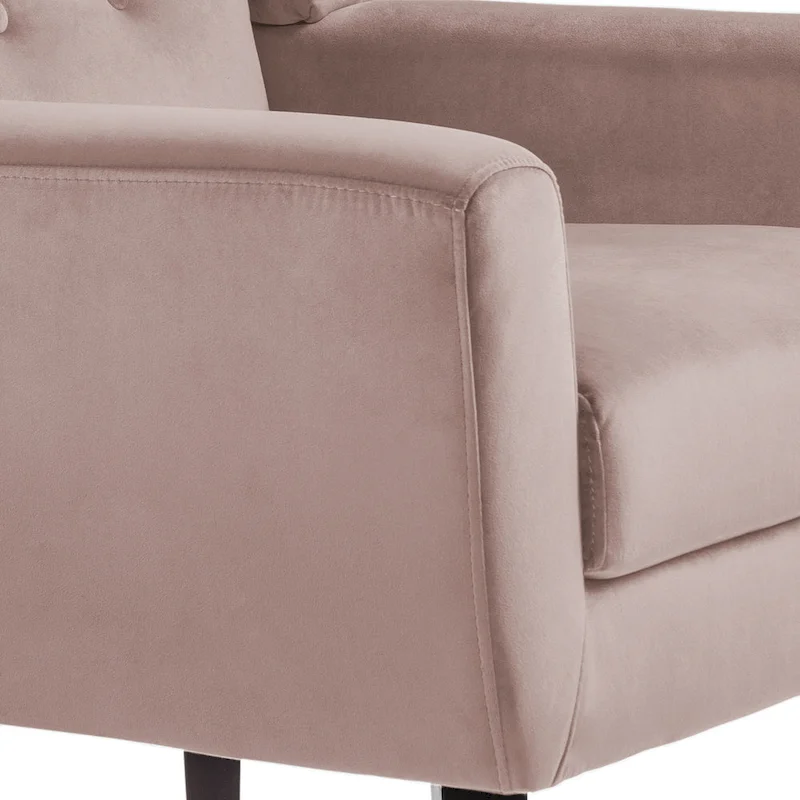 Velvet Upholstered Armchair Tufted Accent Chair