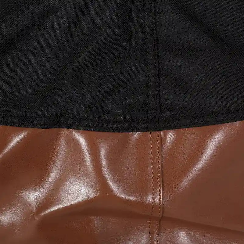 Ohnstad Modern 5 Foot Two Toned Fabric and Faux Leather Bean Bag by Christopher Knight Home