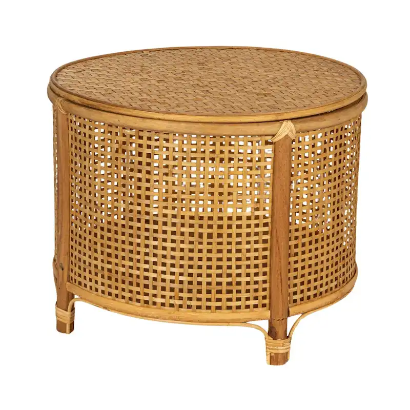 Bamboo and Rattan Accent Table