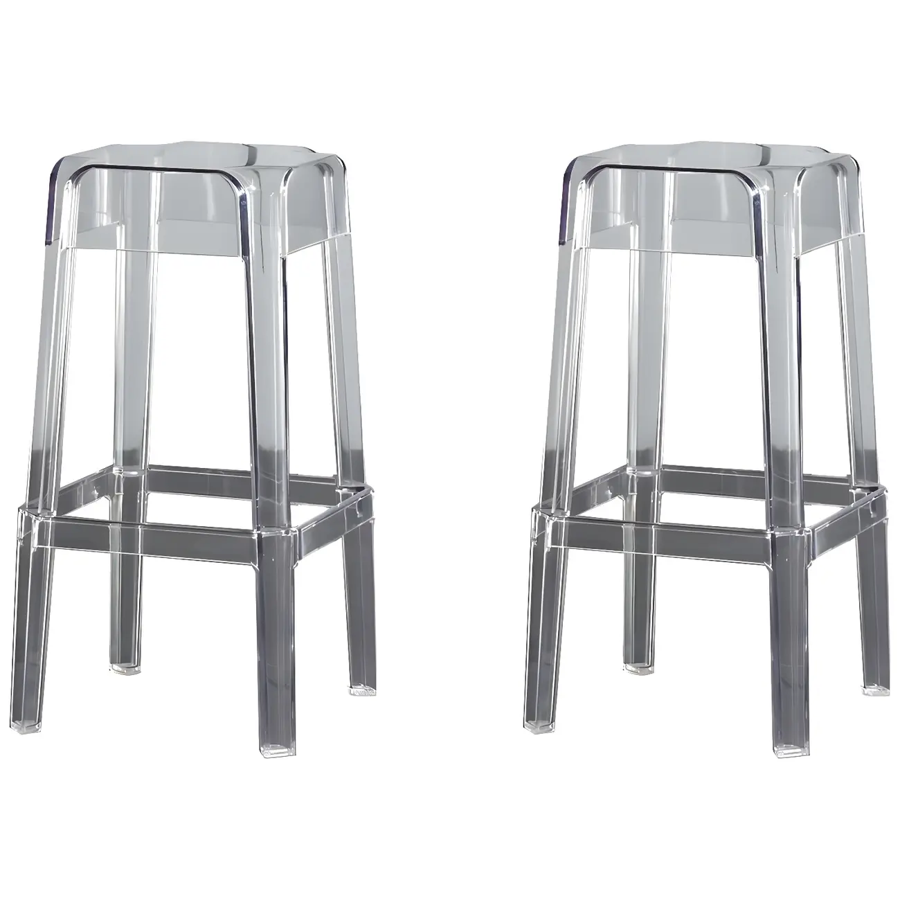 Modern Acrylic Four Legs Square Counter Bar Stool