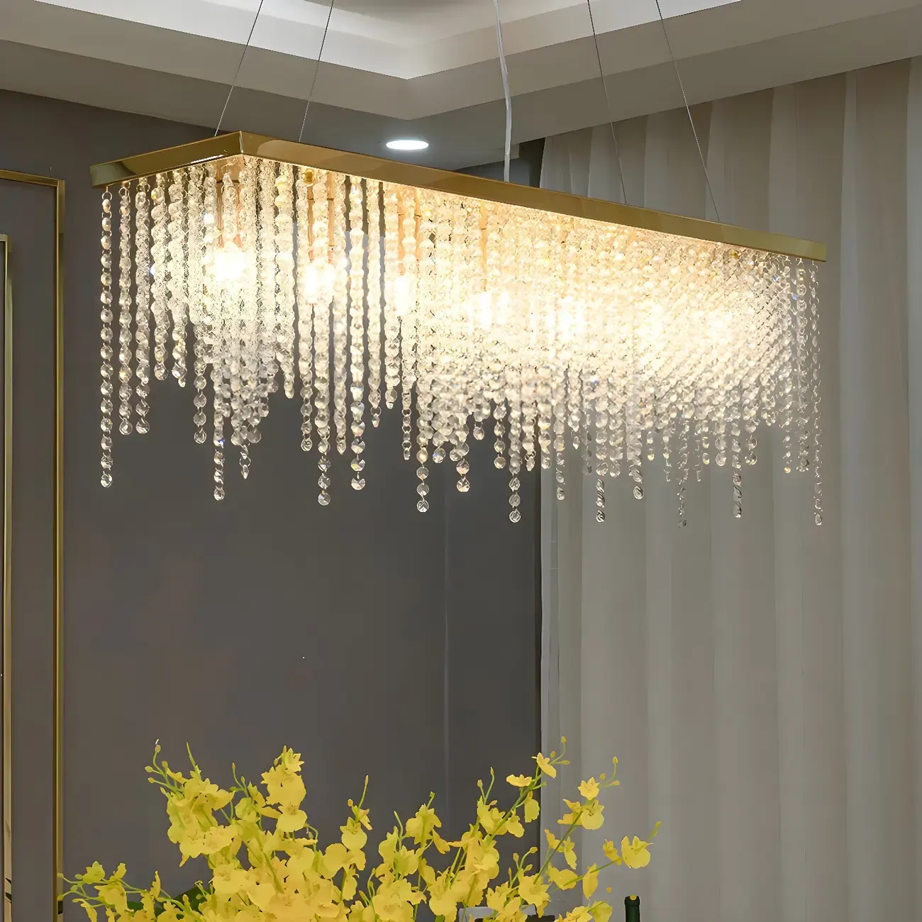 Kitchen Luxury Modern Gold Crystal Pendant Light
