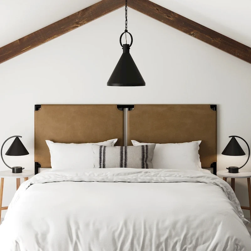 Nathan James Aspen Bed Headboard, Boucle Upholstered Headboard with Matte Metal Frame