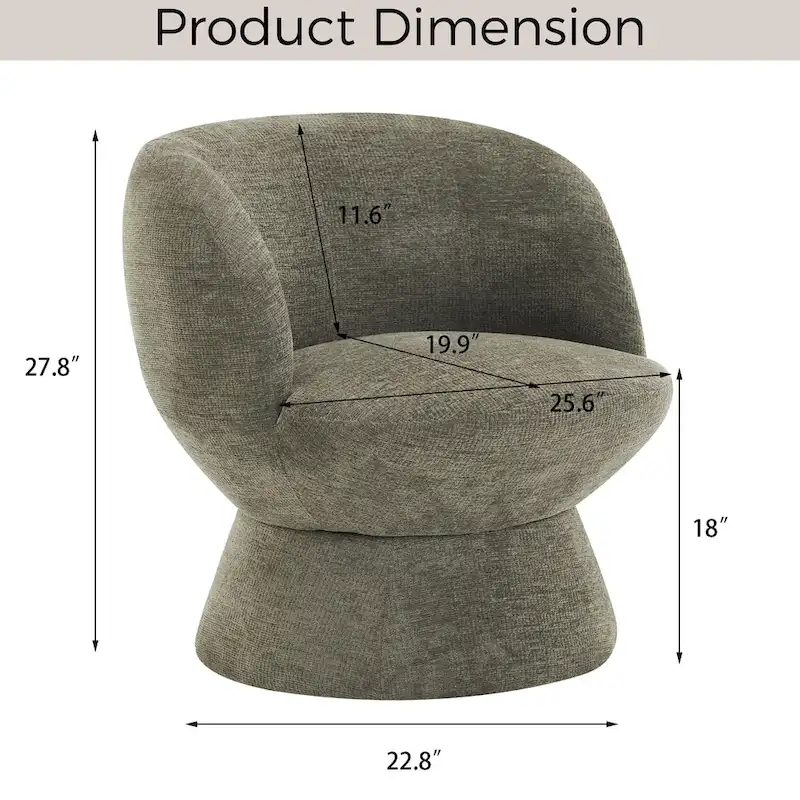 Set of1 Boucle Upholstered Modern Style Swivel Accent Chair