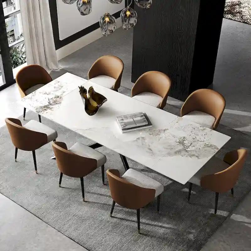 110.24  Extendable Rectangular Sintered Stone Dining Table - 78.74  to 110.24