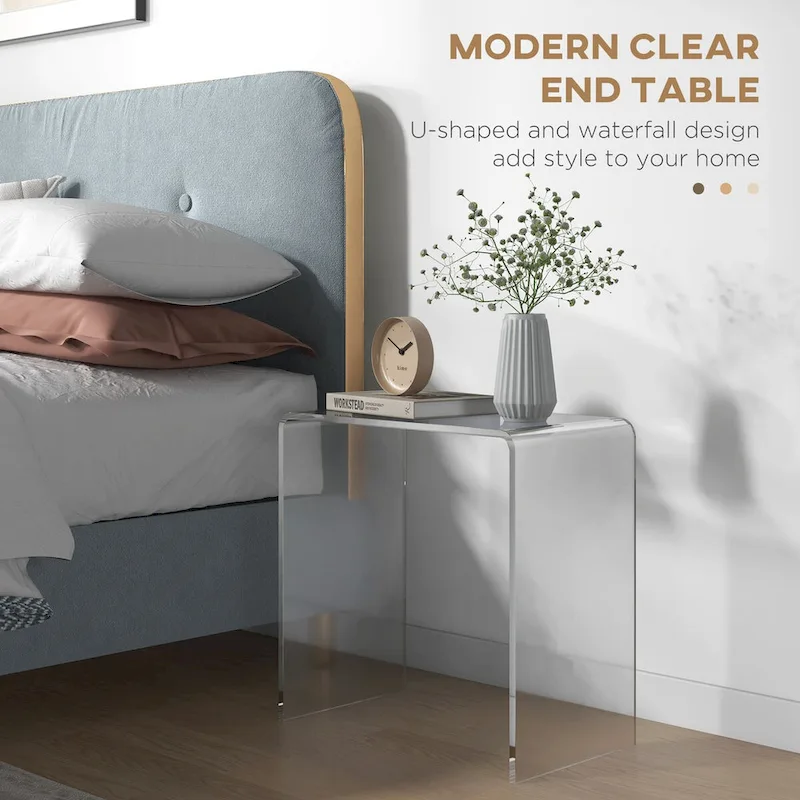 21 Long Rectangle All Acrylic 15mm Thick Waterfall Coffee Table