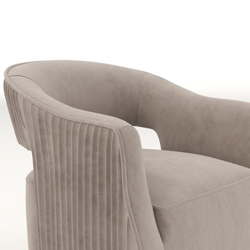 SEYNAR Modern Glam Velvet 360 Degree Swivel Open-Back Accent Armchair Set of 2