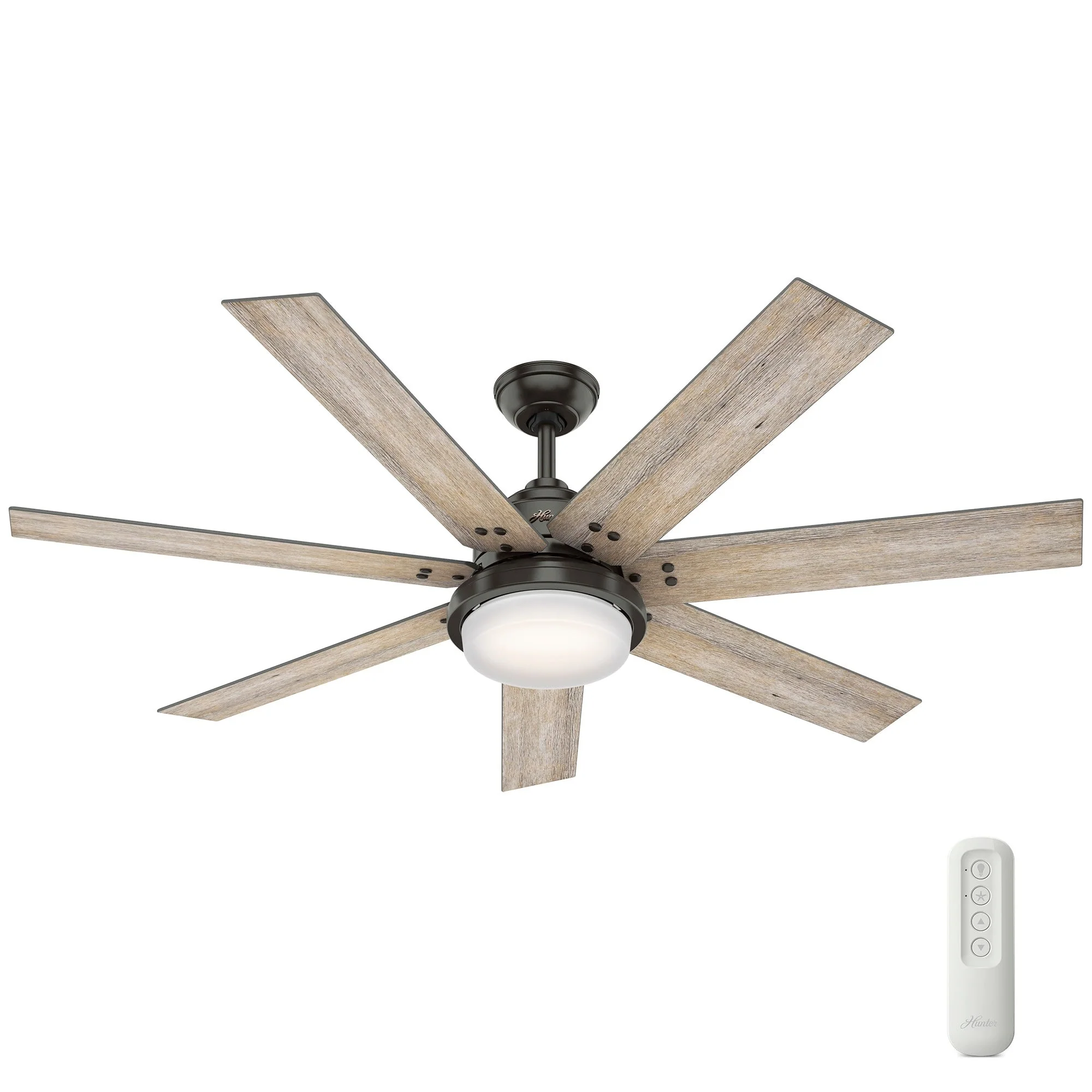 Hunter WiFi Whittington Ceiling Fan with LED Light, Handheld Remote - Windmill - Industrial, Farmhouse, Rustic - SMART FAN!