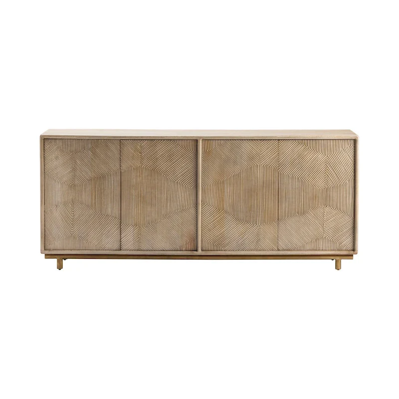 Brighton Four-Door Wooden Sideboard, Beige