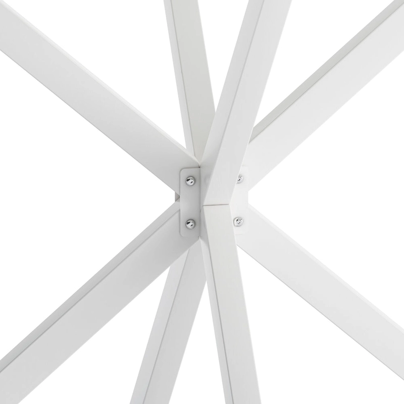 Modern Cross Leg Round Dining Table ,Two Piece Removable Top