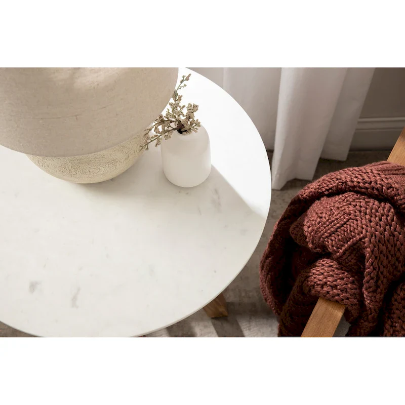 Round Wood Side Table