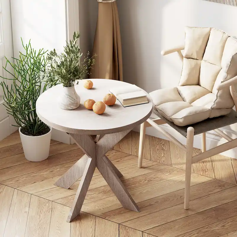 COZAYH Farmhouse Cross Leg End Table