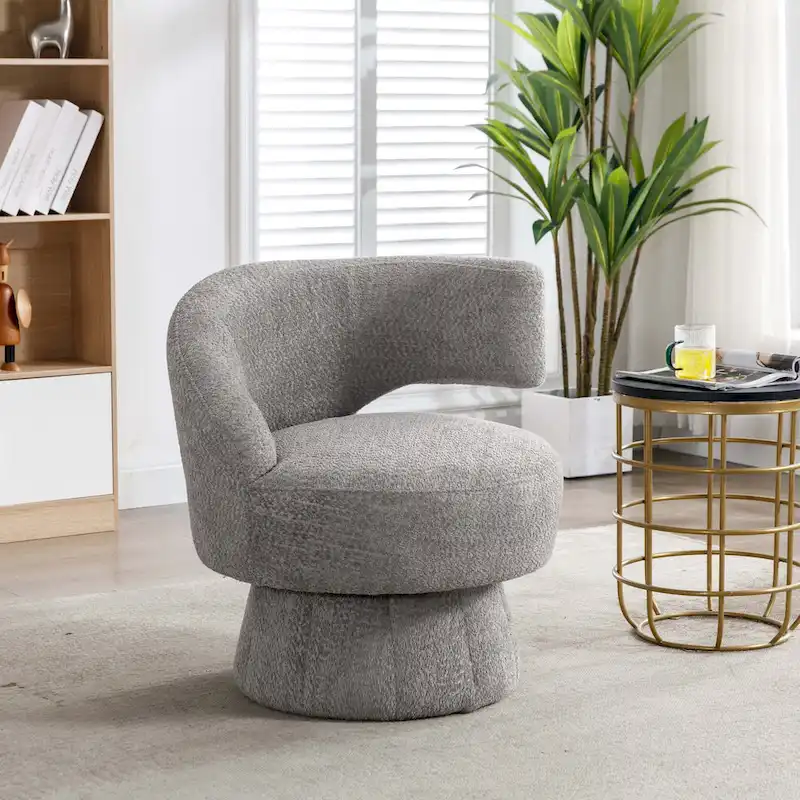 360 Degree Swivel Cuddle Barrel Accent Chairs with Wide Upholstered