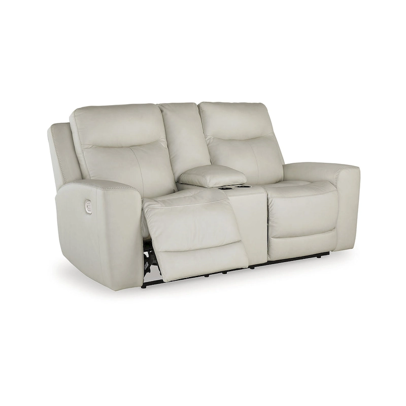 Signature Design by Ashley Mindanao Coconut Power Reclining Loveseat with Console - 79W x 42D x 43H