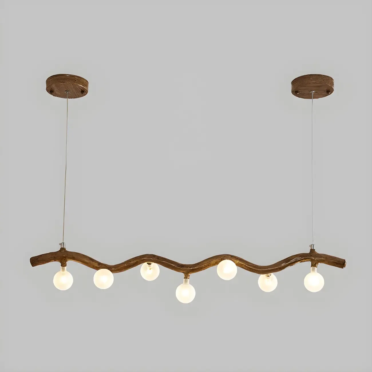Modern Brown Glass Linear Island Pendant Light
