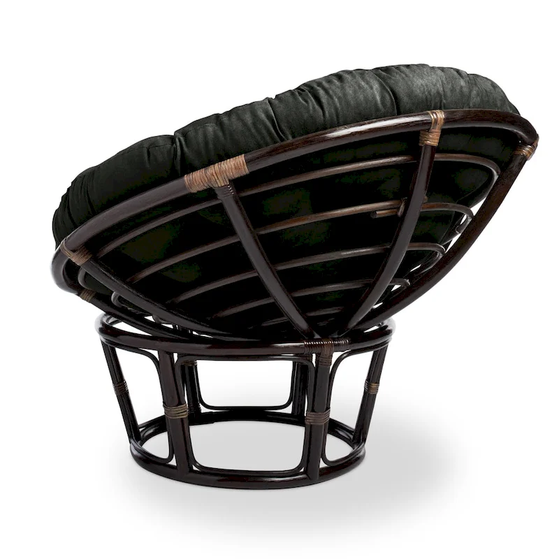 Bali 42-inch Rattan Papasan Chair with Microsuede Cushion