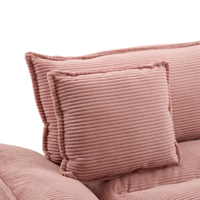 65.5 Upholstered 3-Seater Sofa Couch with Two Pillows and Sturdy Construction