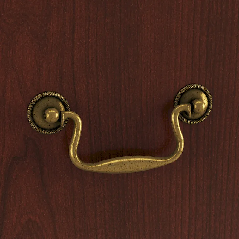 L-Shaped Computer Desk with Drawers, Cherry/Gray/White Oak, Traditional, Seats 1