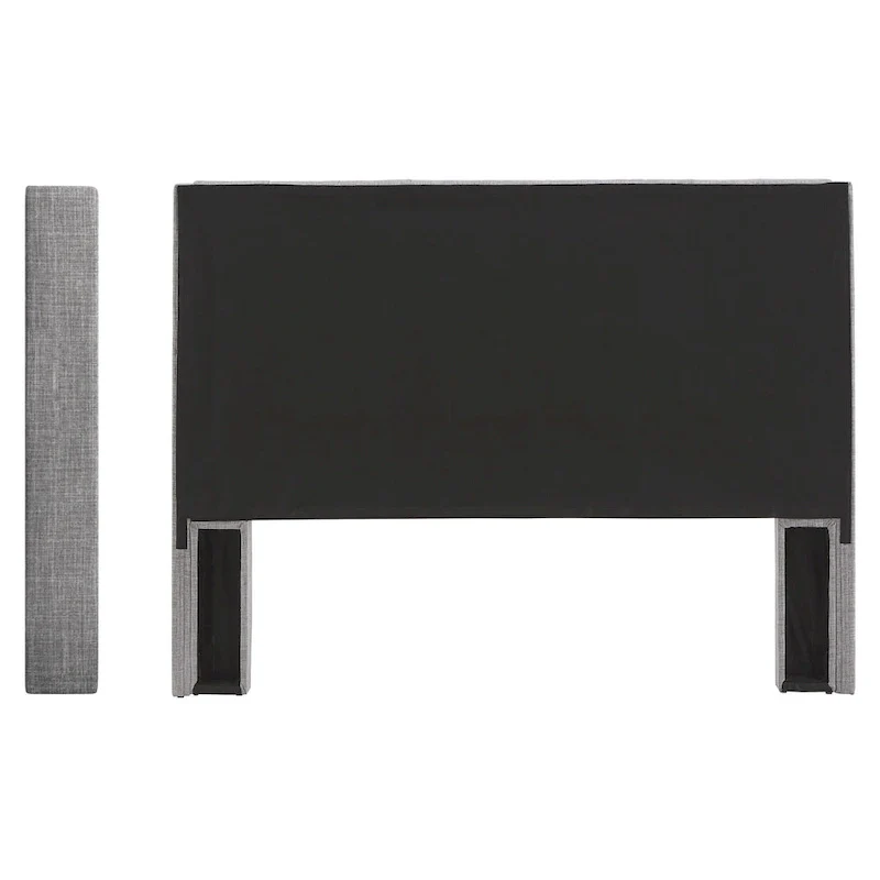 Detmold Queen Wingback Button Tufted Linen Fabric Headboard