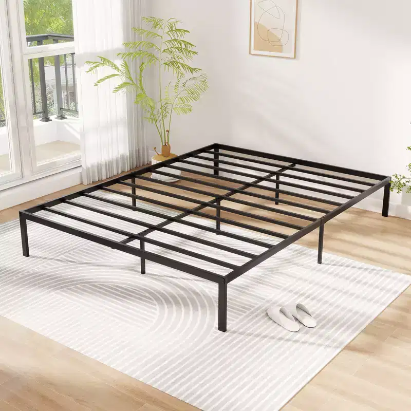 Costway Queen Size Metal Bed Frame Heavy Duty Support Slats Mattress Foundation